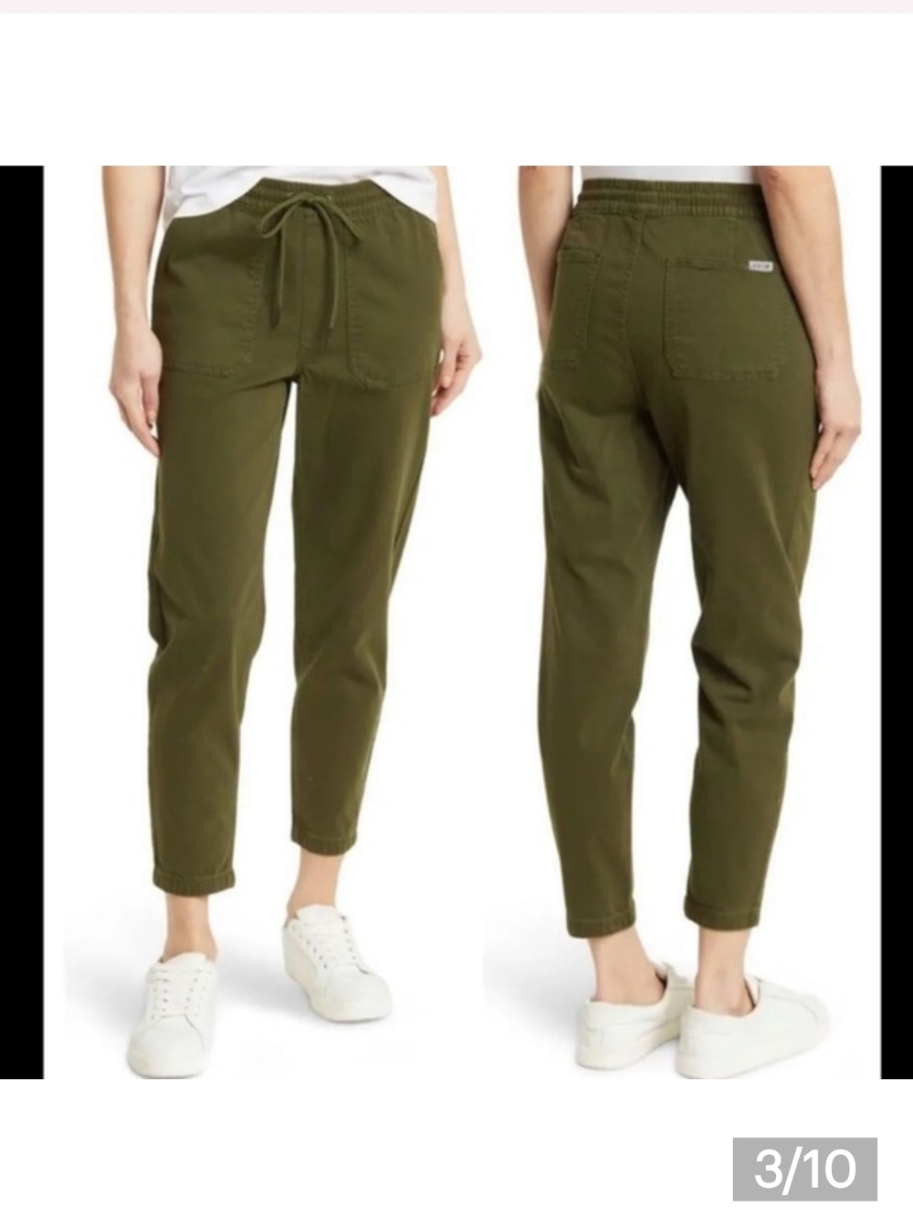 Joe's Jeans Olive  Drawstring Cropped Stretch Joggers Pants SiZE LARGE